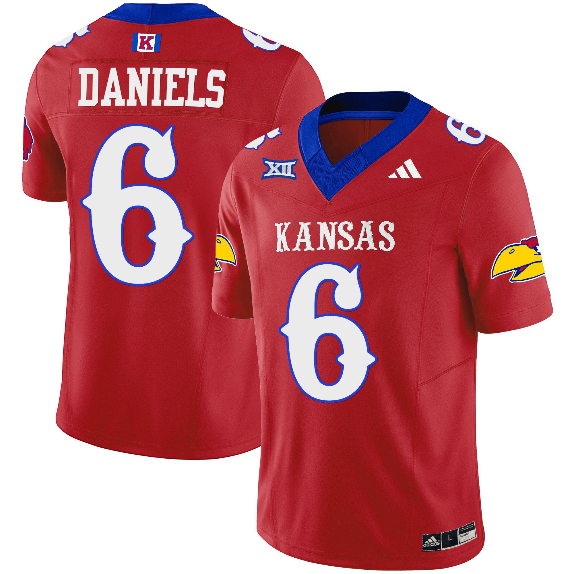 Men Kansas Jayhawks #6 Daniels Red 2024 Blackhawk Vapor Limited NCAA Jersey->indianapolis colts->NFL Jersey